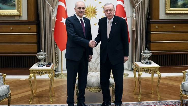 Cumhurbaşkanı Erdoğan, TBMM Başkanı Kurtulmuş'u kabul etti