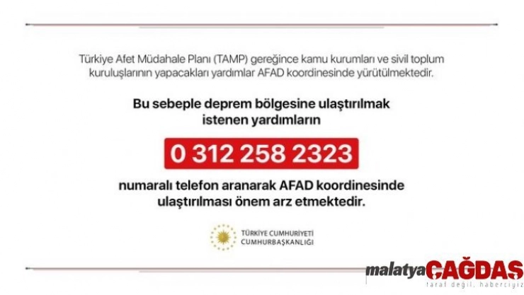 Cumhurbaşkanlığı, deprem yardımları açıklaması yaptı