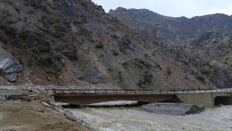 Elazığ'da sağanak yağış sonrası dereler taştı