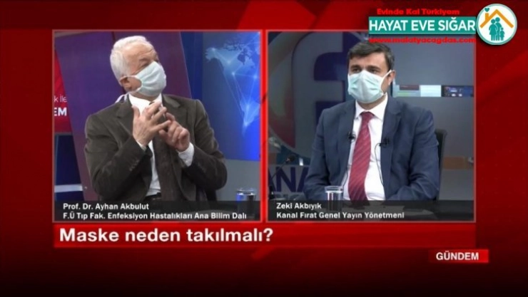 Elazığ'da televizyon programını maske takıp yaptılar
