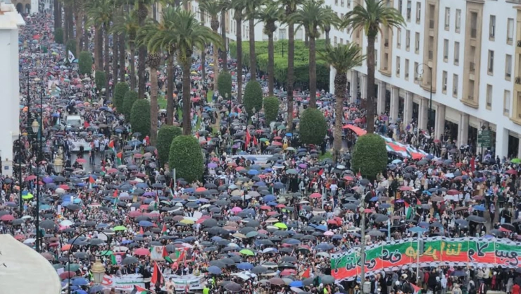 Fas halkı Gazze için sokaklara döküldü