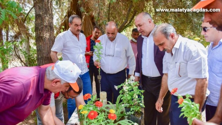 Feyyaz Soylu, şehitlerin kabirlerini süs bitkileriyle donattı