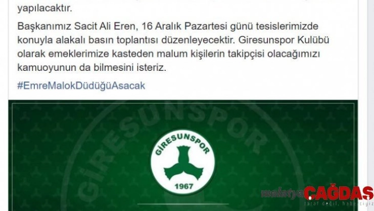 Giresunspor'dan Emre Malok açıklaması