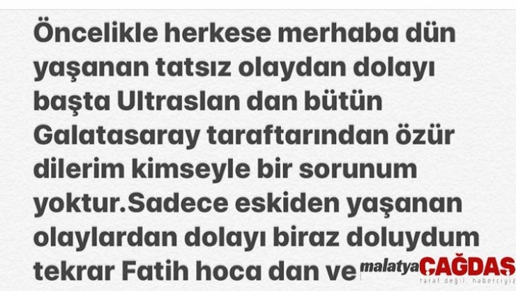 Gökhan Çıra, Fatih Terim'den özür diledi