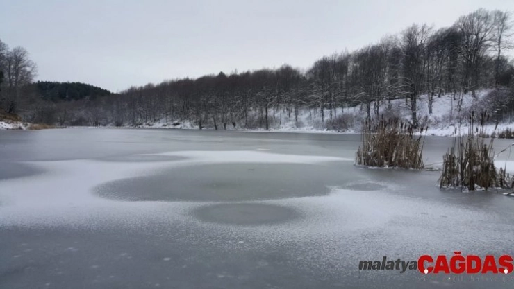 Göktepe Göleti buz tutu
