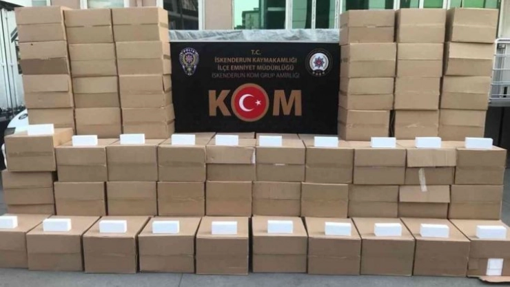 Hatay'da 1 milyon 460 bin adet kaçak makaron yakalandı