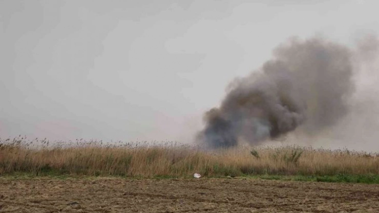Hatay'da sazlık alanda yangın
