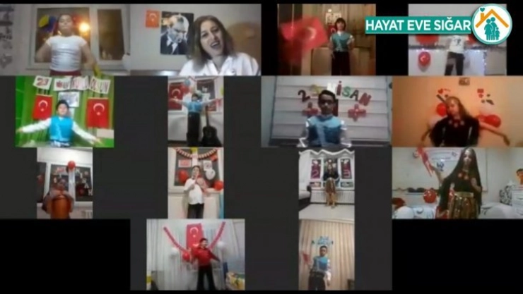 Hayatı eve sığdıran çocukların bayram coşkusu