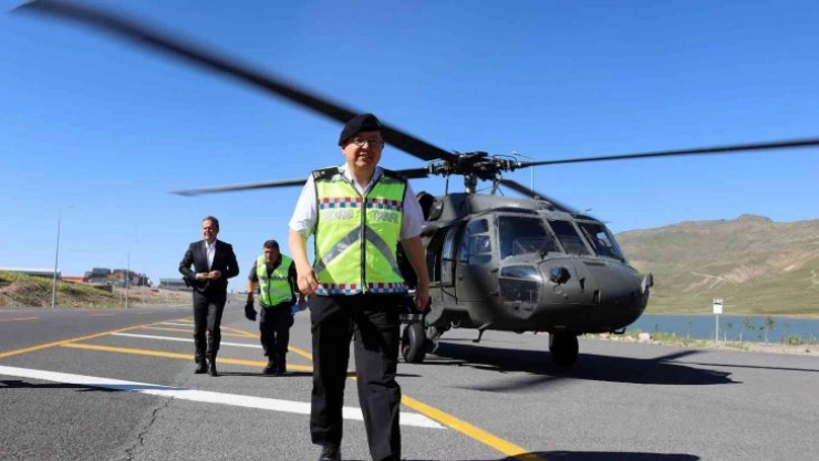 Helikopterli trafik denetimde 539 araç kontrol edildi