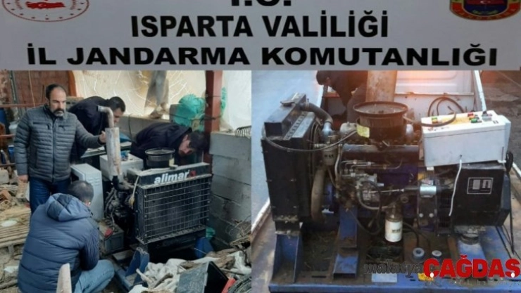 Isparta'dan çaldıkları jeneratörü 3 yıl sonra Afyonkarahisar'daki besihanede kullanırken yakalandılar