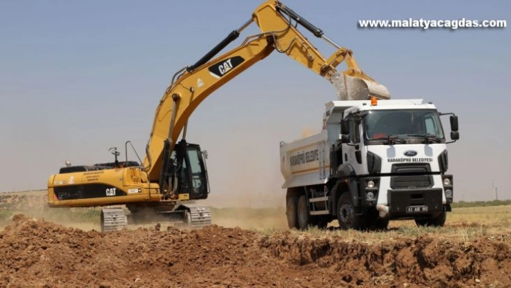 Karaköprü'de yeni yol çalışması