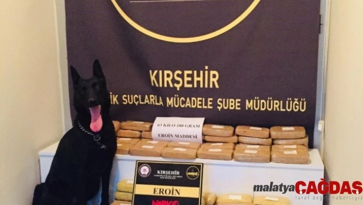 Kırşehir'de 64 kilogram eroin ele geçirildi