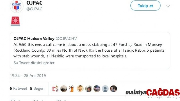 New York'ta hahamın evinde saldırı: 5 yaralı