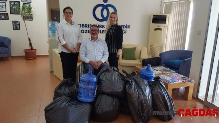 Öğrencilerden engelliler için 'Mavi Kapak' kampanyasına destek