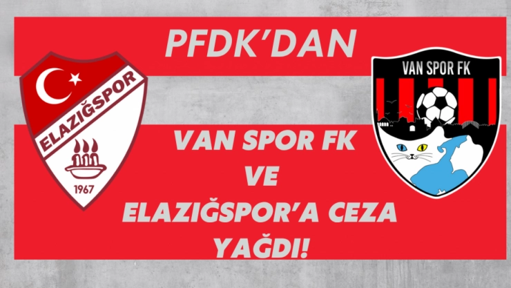 PFDK'dan Van Spor FK ve Elazığspor'a Ceza Yağdı!