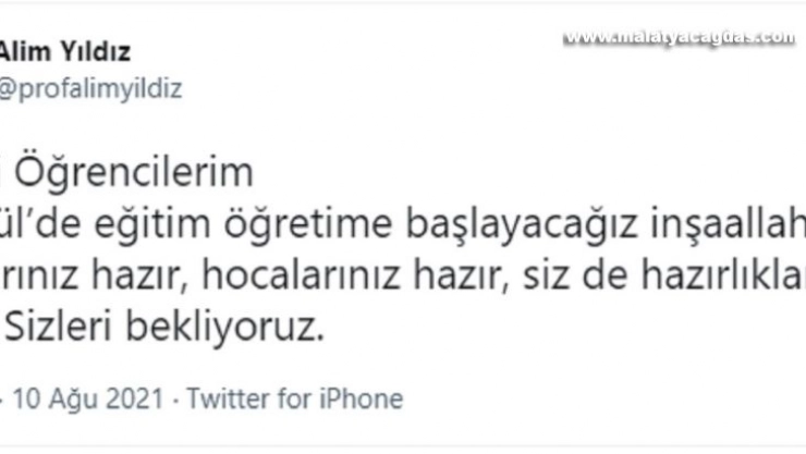 Rektör Yıldız'dan müjde