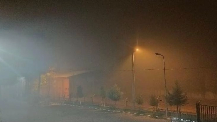 Silvan'da etkili olan sis trafiği durma noktasına getirdi