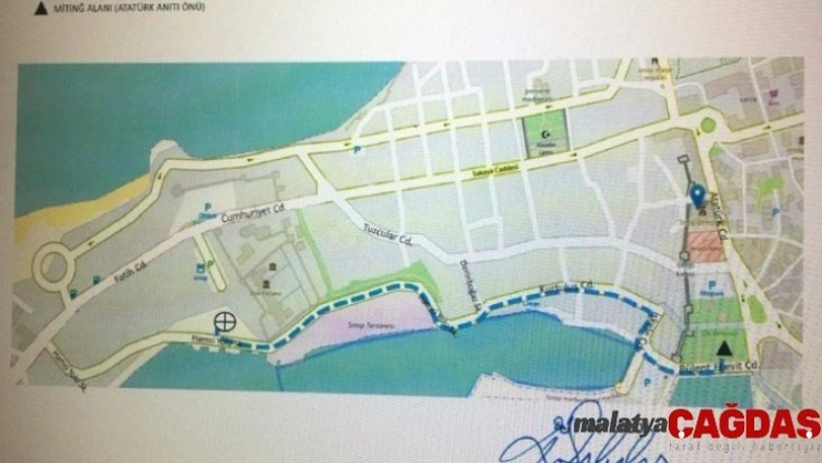 Sinop'ta gösteri ve yürüyüş güzergâhları belirlendi