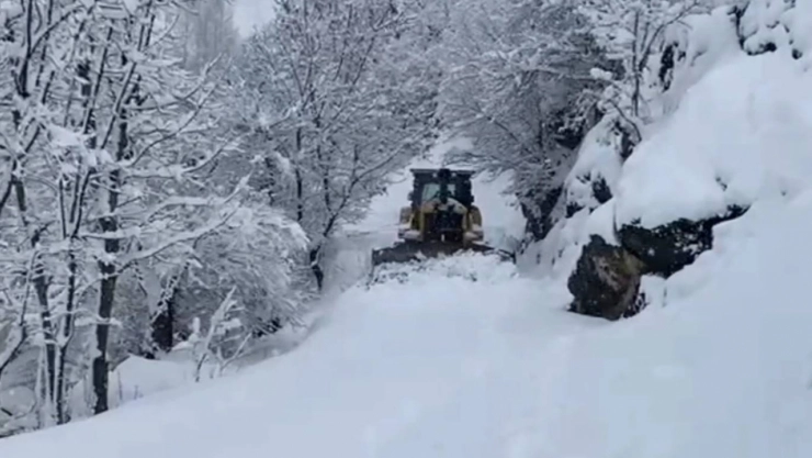 Şırnak'ta yoğun kar yağışı nedeniyle köy yolları kapandı