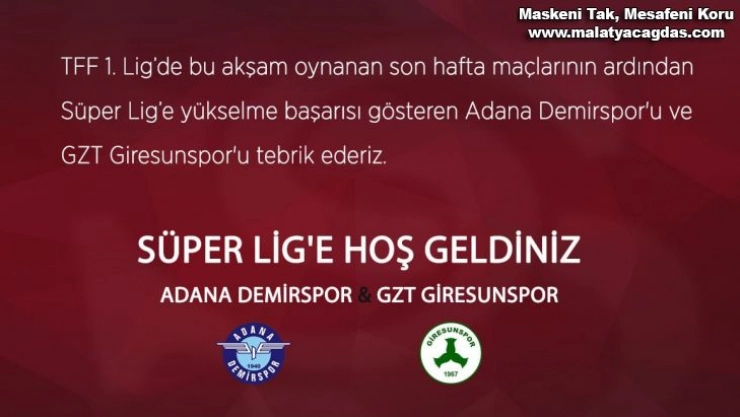 Sivasspor'dan Adana Demirspor ve GZT Giresunspor'a hoş geldin mesajı