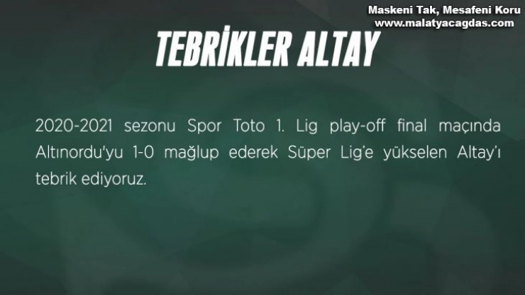 Sivasspor'dan Altay'a hoş geldin mesajı