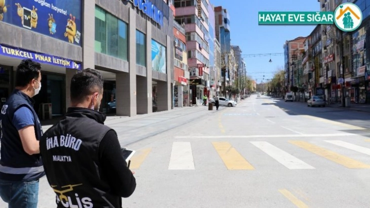 Sokağa çıkma yasağına drone'lu denetim