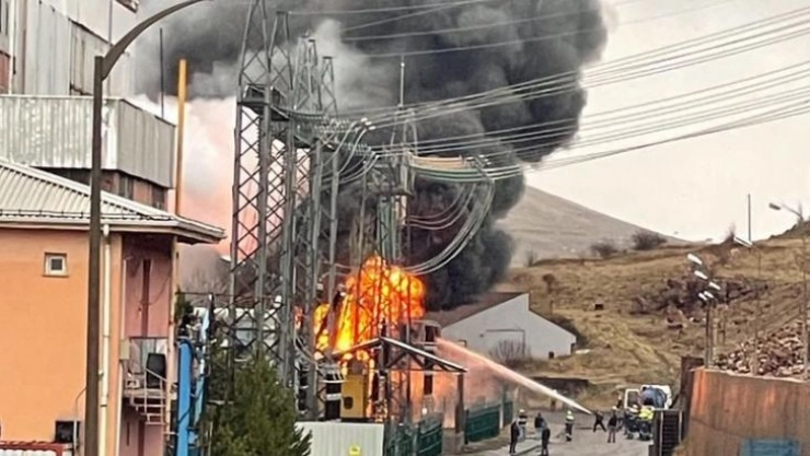 Termik santralde korkutan yangın