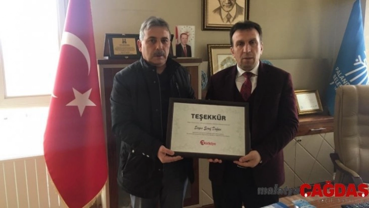 Türkiye Gazetesi'nden Palandöken Belediyesine teşekkür belgesi