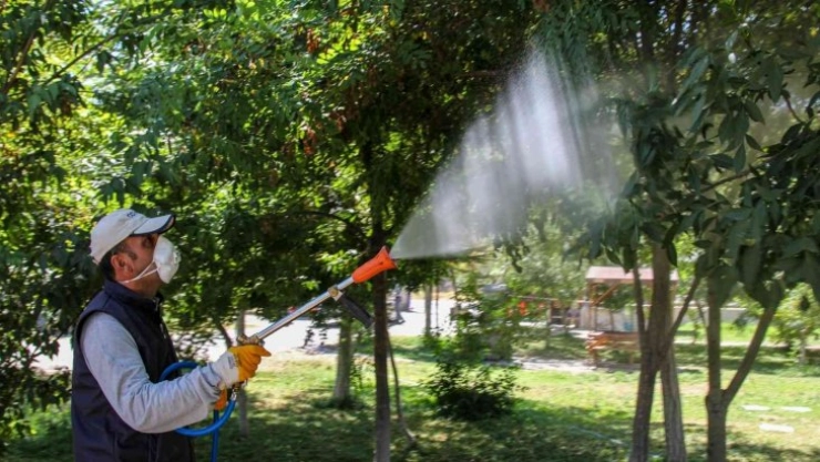 Van'da bayram öncesi park, bahçe ve mesire alanları ilaçlanıyor