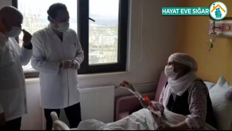 Van'da korona vüris tedavisi alan anneye moral