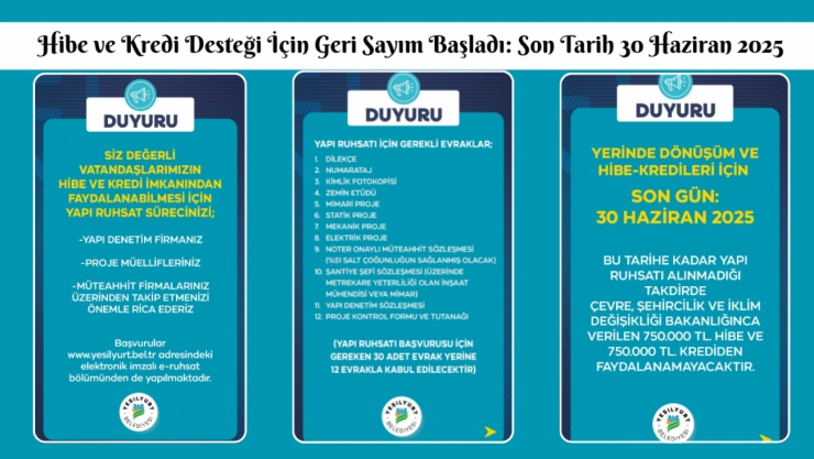 Yerinde Dönüşümde Son Gün 30 Haziran!