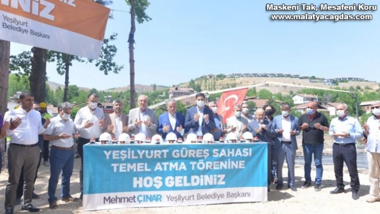 Yeşilyurt güreş sahasının temeli törenle atıldı
