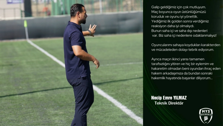 Yılmaz: ''Oyuncularımı Mücadelelerinden Dolayı Tebrik Ediyorum''