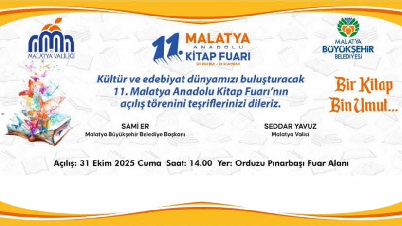 11. Malatya Anadolu Kitap ve Kültür Fuarı açılıyor