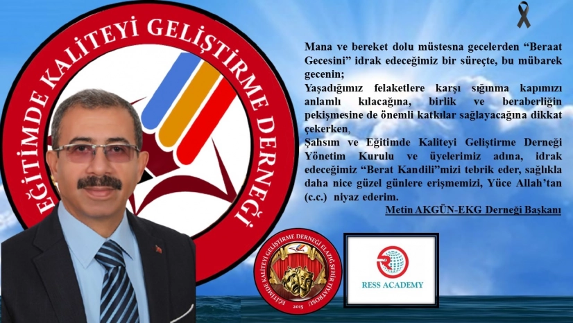 Başkan Akgün'ün, 'Berat Kandili' Mesajı.