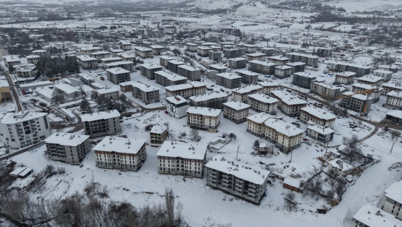 Doğanşehir kar yağışı sonrası beyaza büründü
