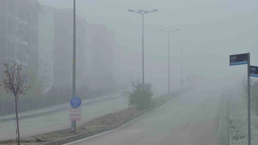 Elazığ'da yoğun sis, bir mahalle adeta kayboldu