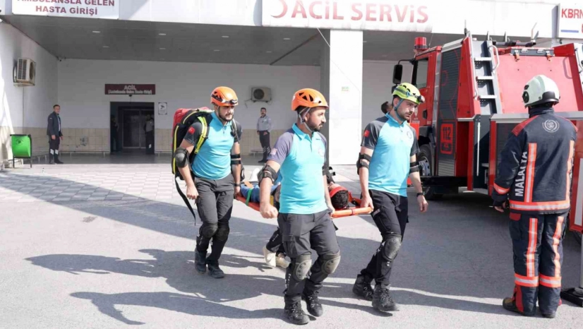 Hastane'de yangın tatbikatı