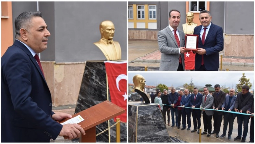 Malatya TSO, okul bahçesine Atatürk Büstü yaptırdı