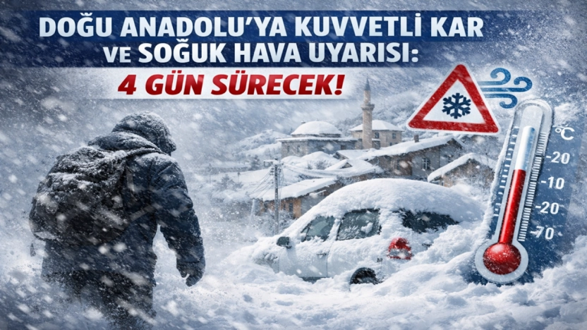 Doğu Anadolu'ya Kuvvetli Kar ve Soğuk Hava Uyarısı: 4 Gün Sürecek