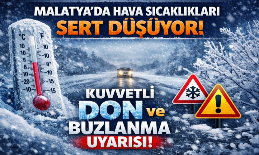 Malatya'da Hava Sıcaklıkları Sert Düşüyor: Kuvvetli Don ve Buzlanma Uyarısı