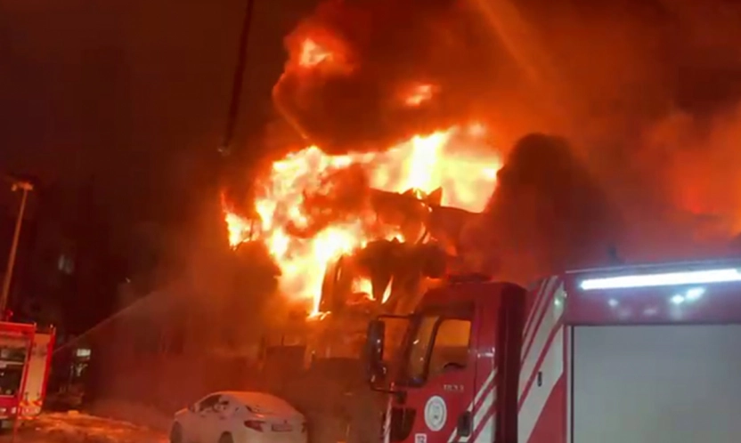 Malatya'da işçilerin kaldığı konteynerde büyük yangın çıktı