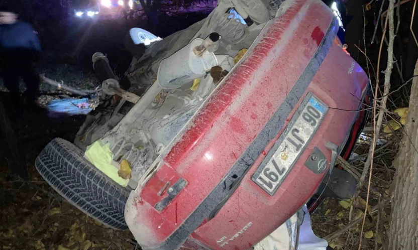 Kontrolden çıkan otomobil kayısı bahçesine uçtu: 1 yaralı