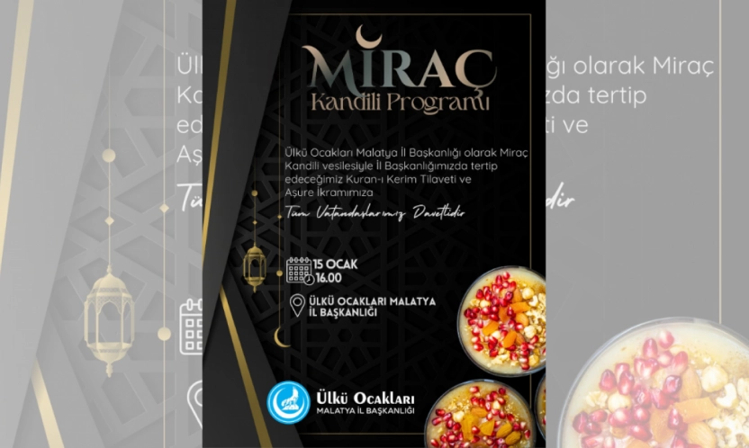 Ülkü Ocakları'ndan Miraç Kandili Programı: Kur'an Tilaveti ve Aşure İkramı
